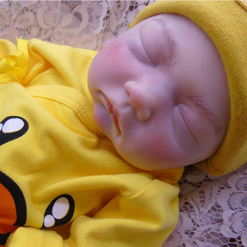 높은 시뮬레이션 Reborn Doll 실리콘 재료 Reborn Baby Aslep Silicone Reborn Doll 현실적 (메이크업 후)
