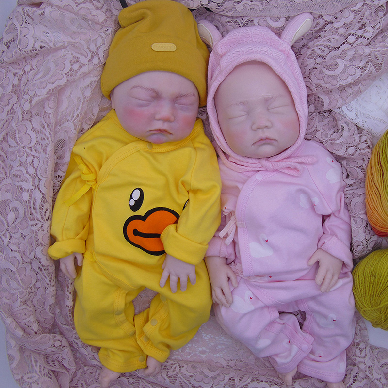 높은 시뮬레이션 Reborn Doll 실리콘 재료 Reborn Baby Aslep Silicone Reborn Doll 현실적 (메이크업 후)