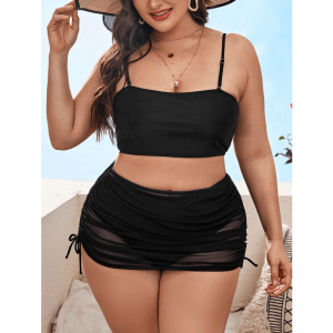 세 조각의 패션 백리스 수영복