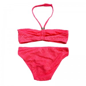 Halterneck 레이스 두 조각 어린이 수영복