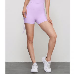 드로 스트링 주름 원피스 요가 반바지