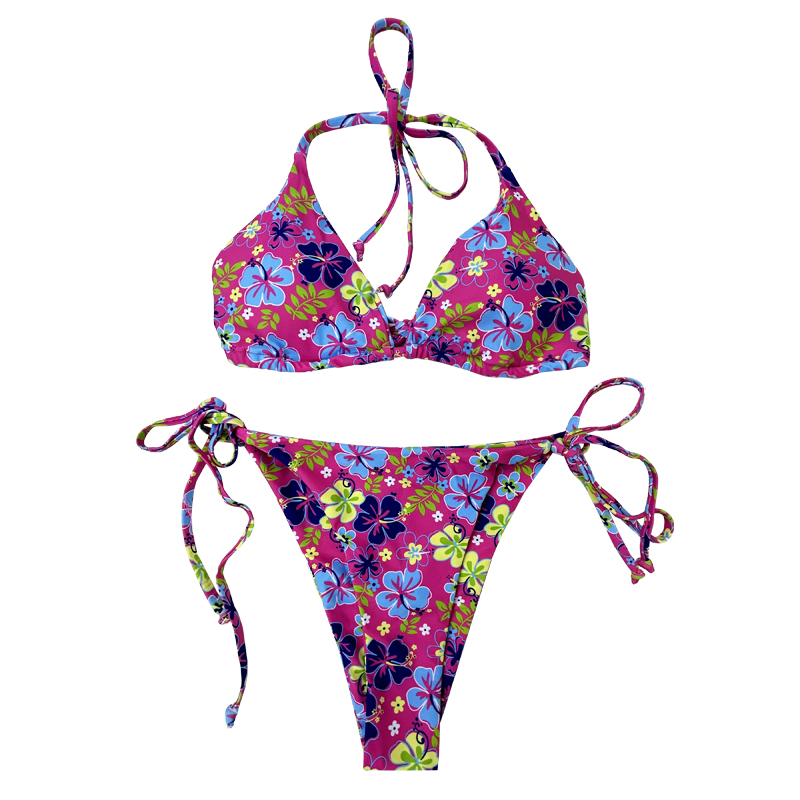 Halterneck Flower 삼각형 컵 수영복
