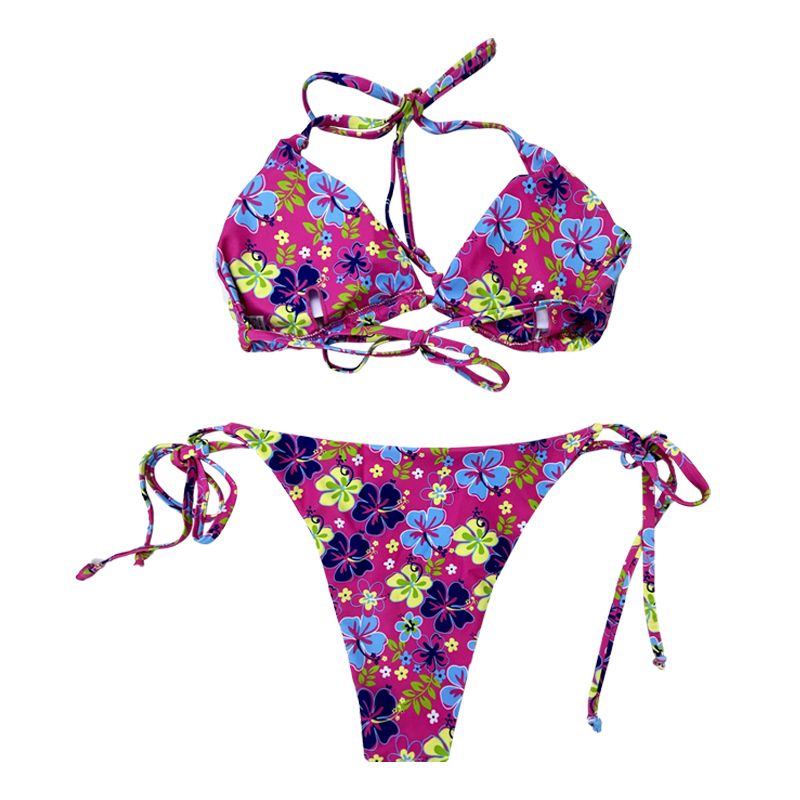 Halterneck Flower 삼각형 컵 수영복