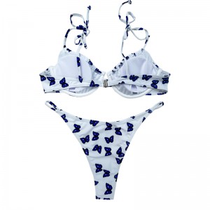 나비 타이 패딩 처리 된 수영복