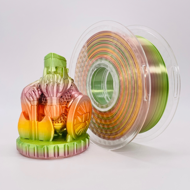 실크 레인보우 다색 PLA 필라멘트 파스텔 컬러 1.75mm 3D 프린터 PLA 필라멘트
