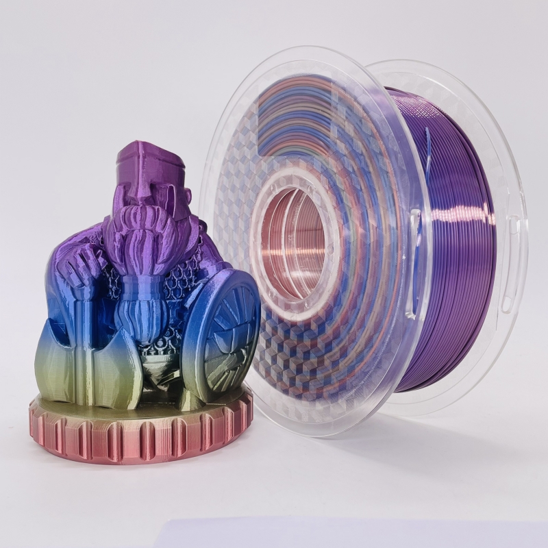 실크 레인보우 다색 PLA 필라멘트 파스텔 컬러 1.75mm 3D 프린터 PLA 필라멘트
