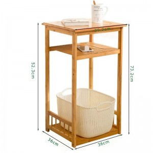 2 계층 사용자 정의 가능한 대나무 목재 보관 측면 캐비닛 야간 스탠드 엔드 테이블