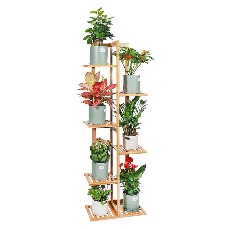 맞춤형 레이어 6 계층 다기능 나무 대나무 꽃 선장 야외 실내 식물 스탠드