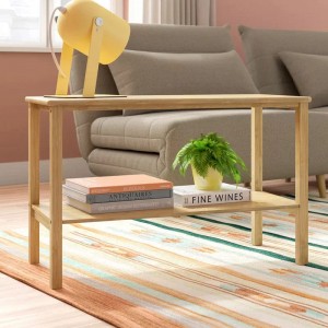 거실 천연 갈색 직사각형 대나무 커피 테이블 보관실