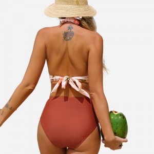 스프링 호흡 정원 고삐가 키 큰 트라이&하이 허리 비키니 세트