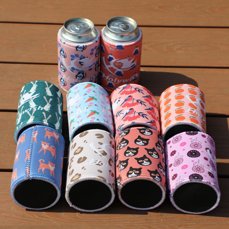 Neoprene insulated sublimation beer bags 병 맥주 소매 커버 쉬운 휴대용 음료 캔 냉각기 냉각기