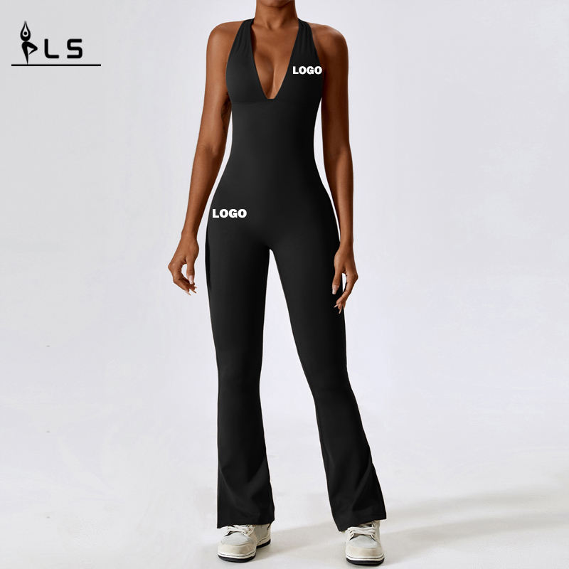 sc1077 여자 v backless one geamsuits gym romper sexy spandex bodycon bodysuit