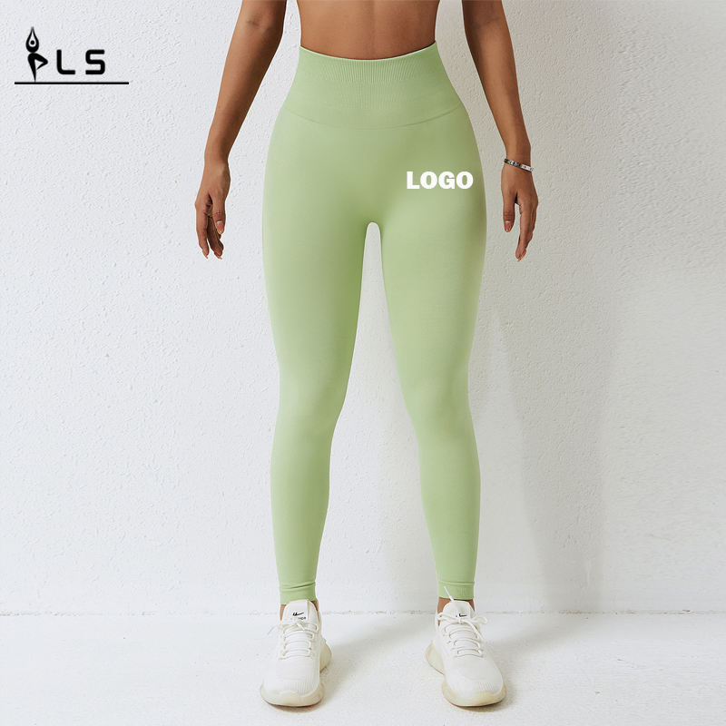 SC10109 SEAMLESS GYM YOGA LEGGINGS와 맞춤 로고 스타킹 스크런트 엉덩이 여성 요가 바지 레깅스