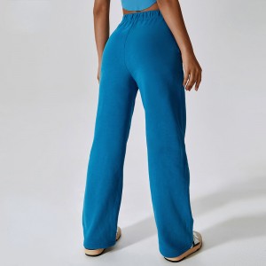 SC10128 OEM 사용자 정의 디자인 로고 단색 드로링 헐렁한 땀이 바지 조깅하는 직선 다리 바지 바지 양털 스웨트 팬츠