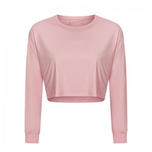 SC10265 통기성 요가 작물 최고의 체육관 피트니스 꽉 티셔츠 요가 긴 소매 여성 티셔츠 체육관 셔츠