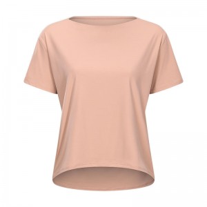 SC10266 커스텀 로고 요가 셔츠 컷 아웃 운동 풀오버 요가 셔츠 짧은 슬리브 스포츠 요가 운동 느슨한 빠른 마른 티셔츠 여자