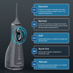 충전식 치과 치료 분리 가능한 청소 가능한 물 탱크 치아 잇몸 잇몸 무선 물 - 버팀대 교정기