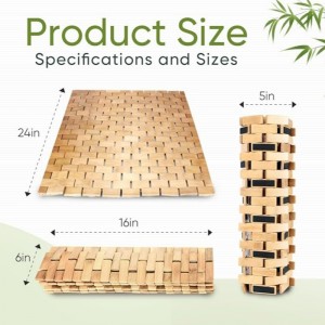 천연 대나무 목욕 매트, 비 슬립 대나무 샤워 매트, 욕조 용 방수 접이식 목재 목욕 매트