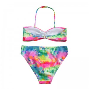 어린이 \\\\ \'수영복이있는 고삐 목과 그라디언트 색상