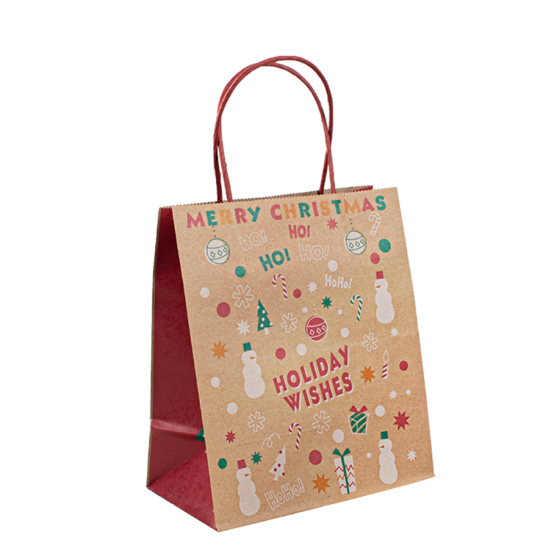 손잡이가있는 맞춤형 인쇄 생분해 성 선물 쇼핑백, 포장 갈색 크래프트 종이 가방