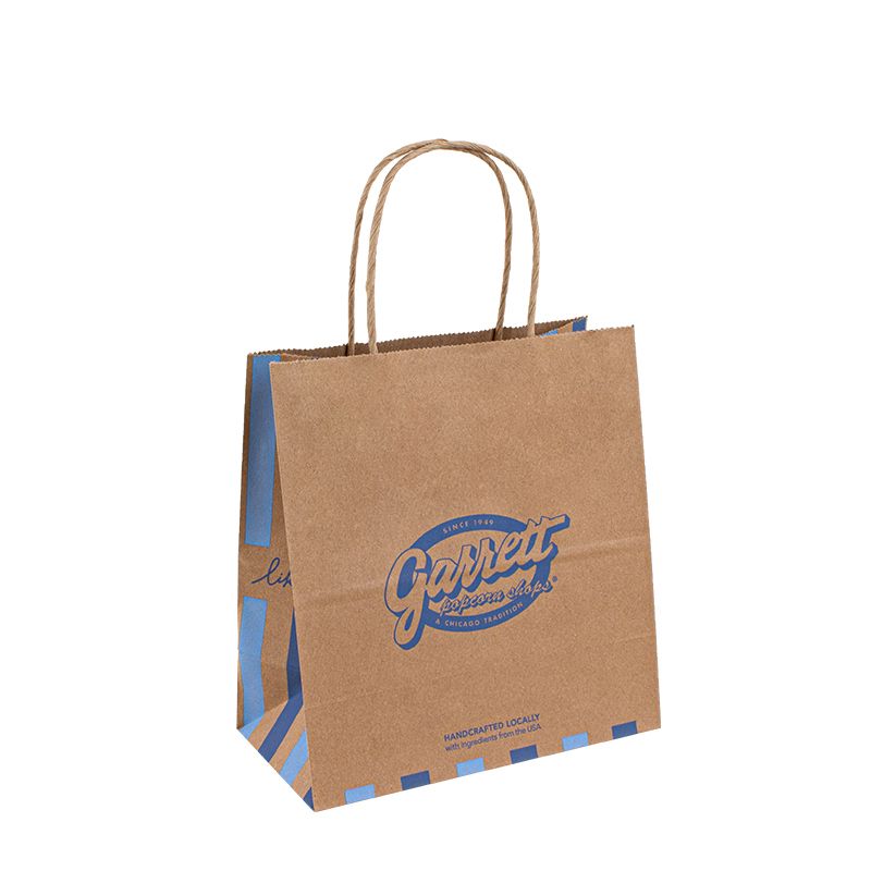 재활용 가능한 크래프트 종이 가방 자체 로고 맞춤형 쇼핑 종이 가방 핸들이있는 음식을위한 음식을위한 음식 가방