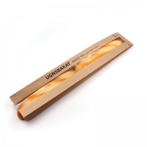 브라운/화이트 크래프트 베이커리 가방 창문 맞춤형 내구성 에코 친화적