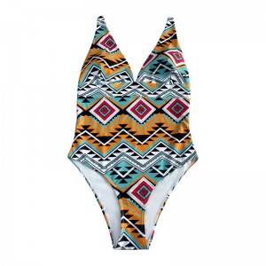 꽃 무늬 국가 스타일의 넓은 스트랩 원피스 수영복 기질