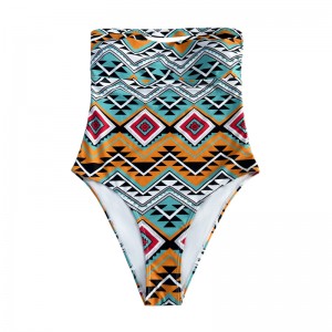 섹시한 끈이없는 인쇄 민족 원피스