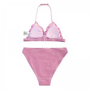 어린이 \\\\의 목 플랜지 삼각형 컵 2 피스 수영복 귀여