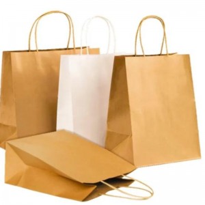 자신의 로고가있는 크래프트 종이 가방