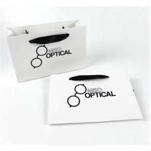 인쇄 종이 가방 골판지 고급 흰색 크래프트 종이 선물 가방 리본 손잡이 쇼핑백을위한 자신의 로고