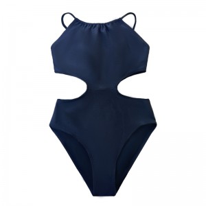 단색 중공 허리 섹시한 슬림 한 주름 편안한 편안한 일체형 수영복