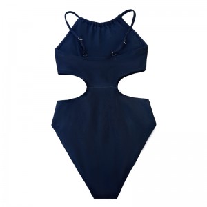 단색 중공 허리 섹시한 슬림 한 주름 편안한 편안한 일체형 수영복