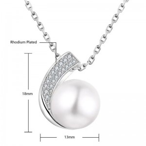 다이아몬드와 진주가 세팅된 Hongde 925 스털링 실버 반지&목걸이 맞춤형 목걸이 반지 세트