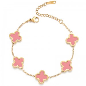 홍대 18K 골드-도금된 남자\\와 여성\\네잎클로버 행운팔찌