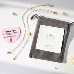 Hongde 골든 하트 팔찌 18K 골드 도금 문자 A-Z 이니셜 팔찌 하트 팔찌 스택