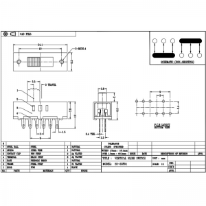 슬라이드 스위치 SS23F10 3-LED 광색 온도 조정 및 높은 속도 슬라이딩 스위치-헤어 드라이어 모터 스피드