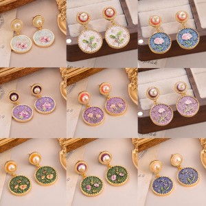 금속 꽃 보석 세트